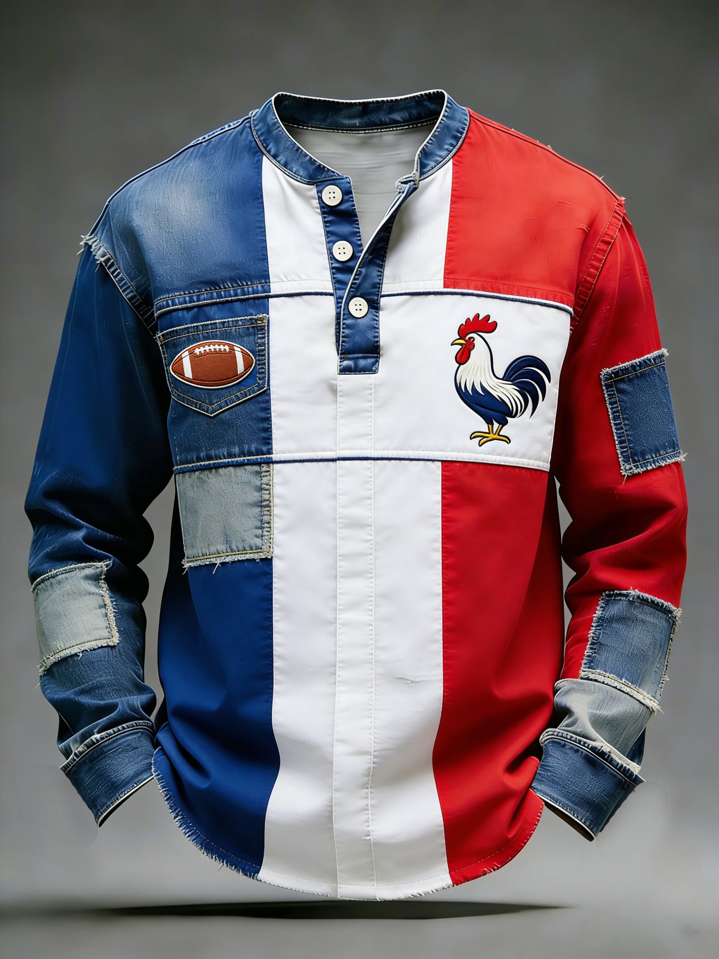 Sweat-shirt rétro de style rugby français, décontracté et confortable