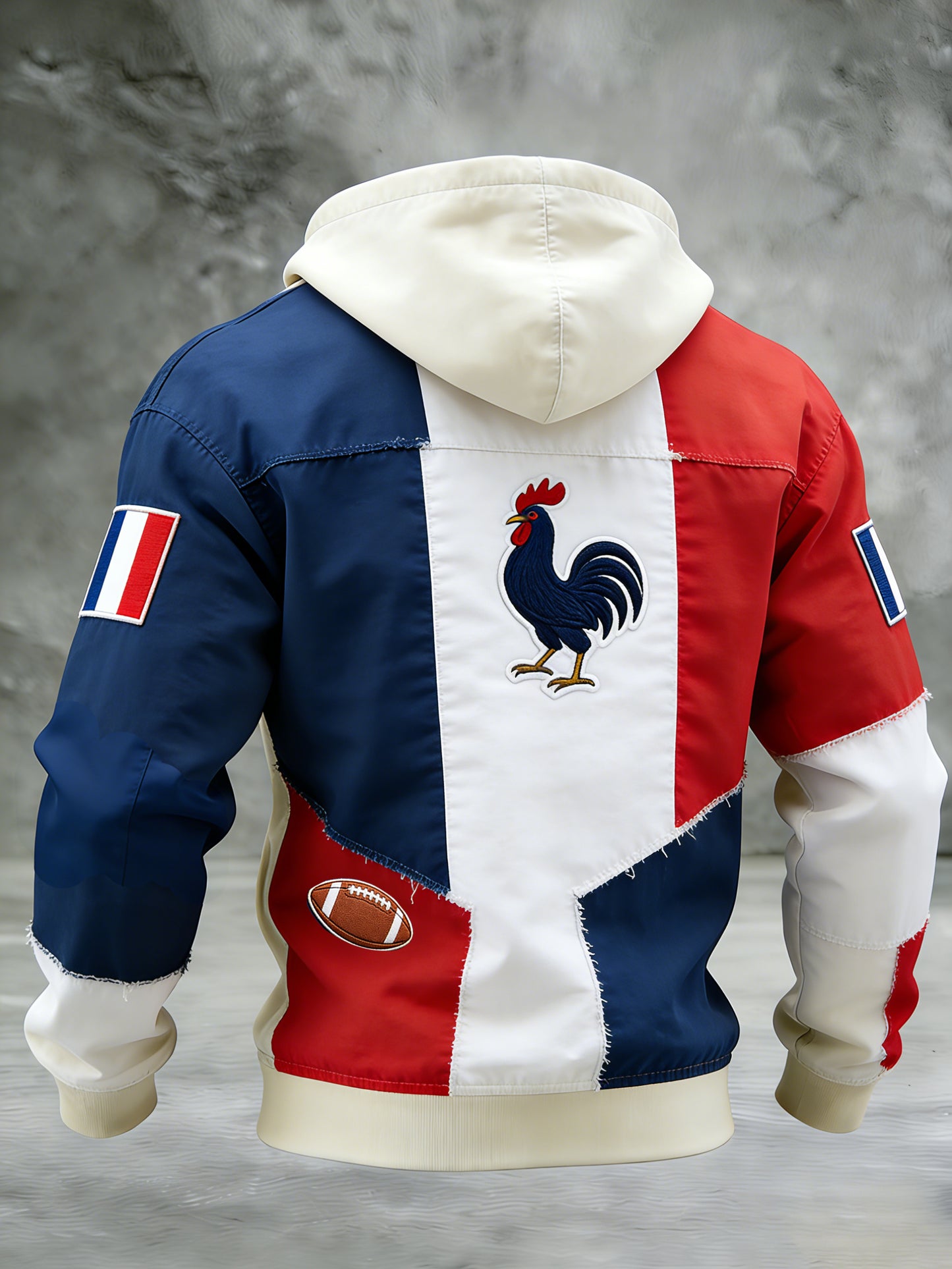 Sweat à capuche confortable en tricot gaufré décontracté rétro à la française