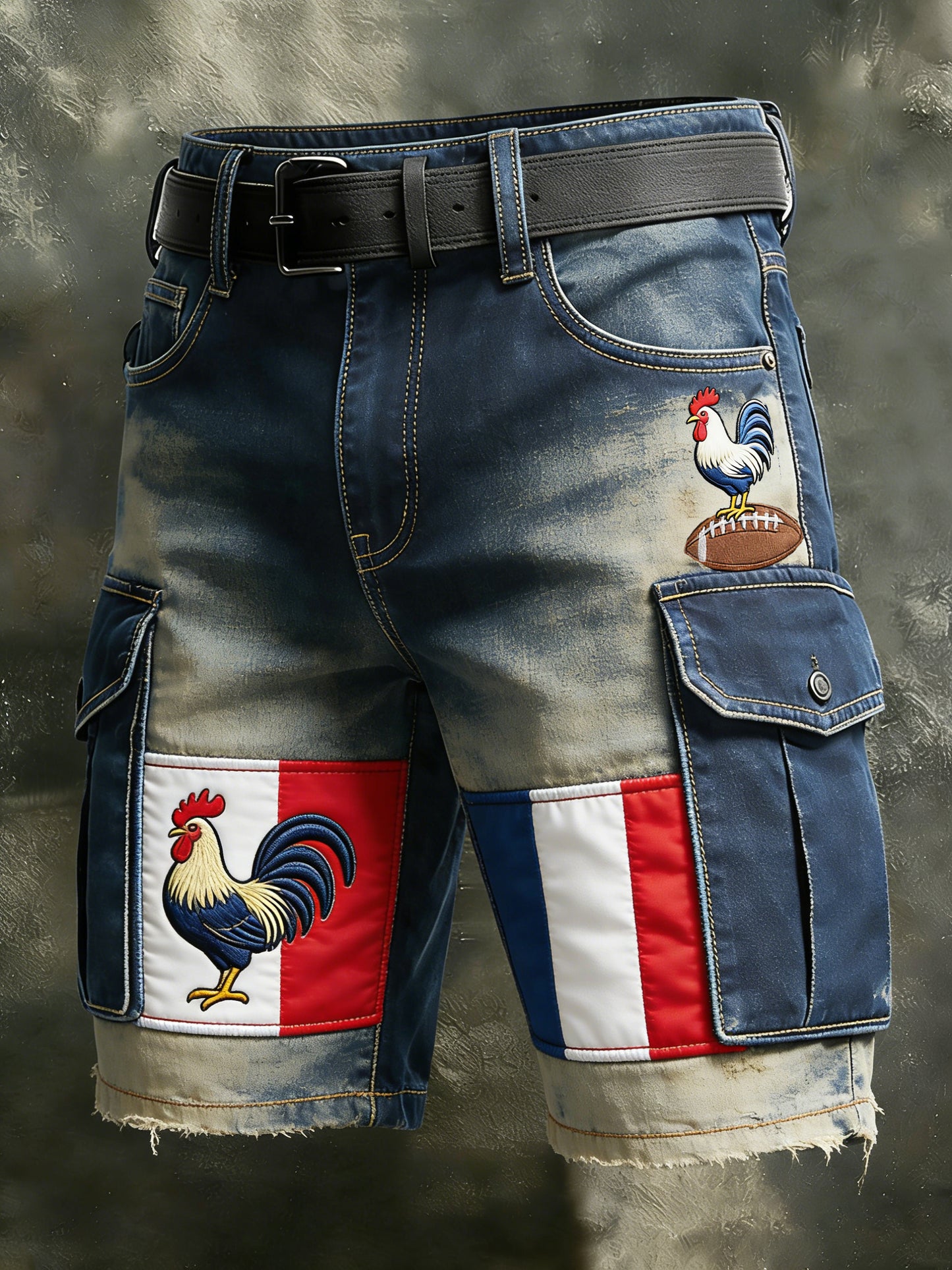 Pantalon cargo décontracté et confortable de style rétro rugby français