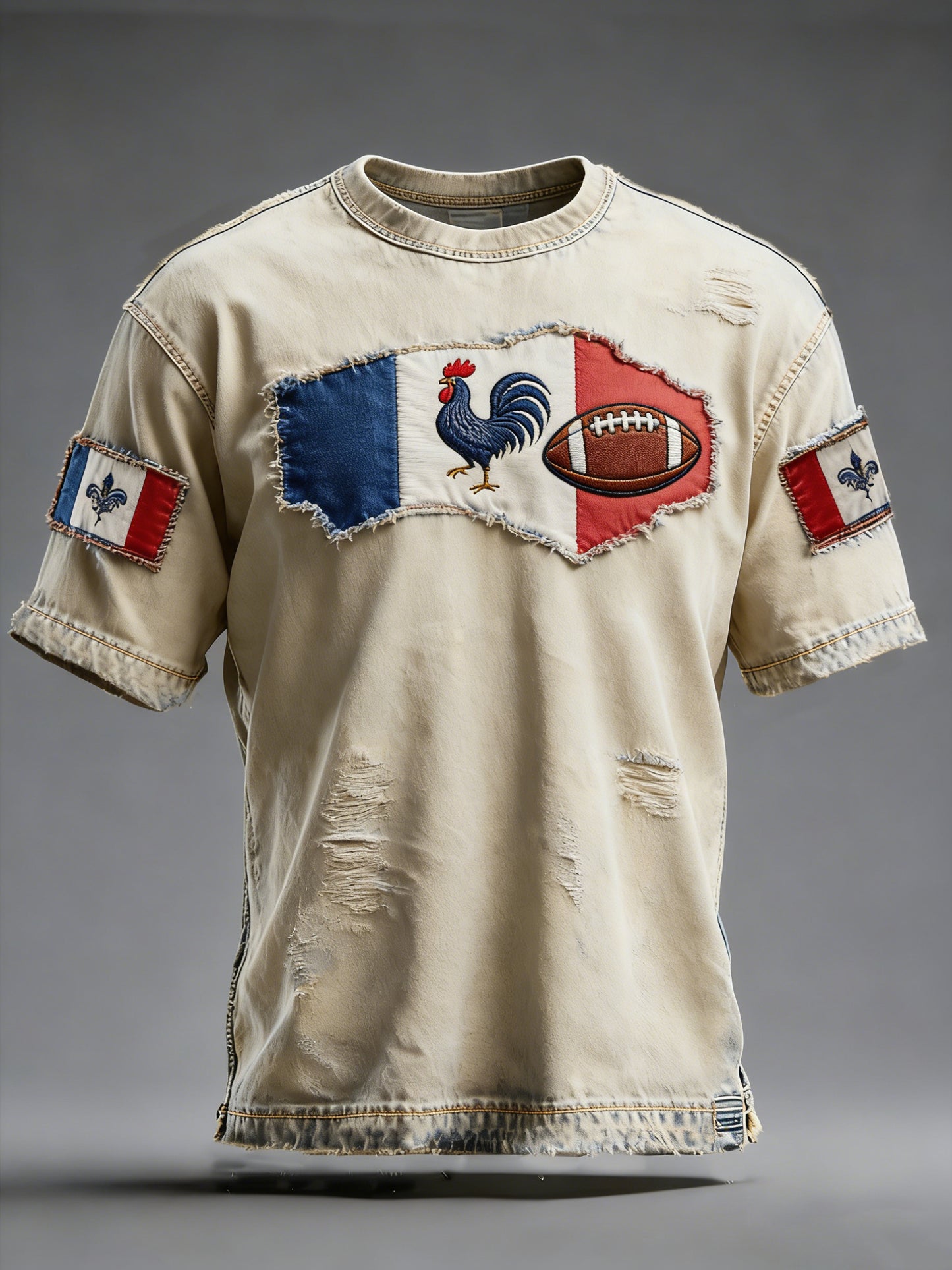 T-shirt décontracté et confortable au style rétro rugby français