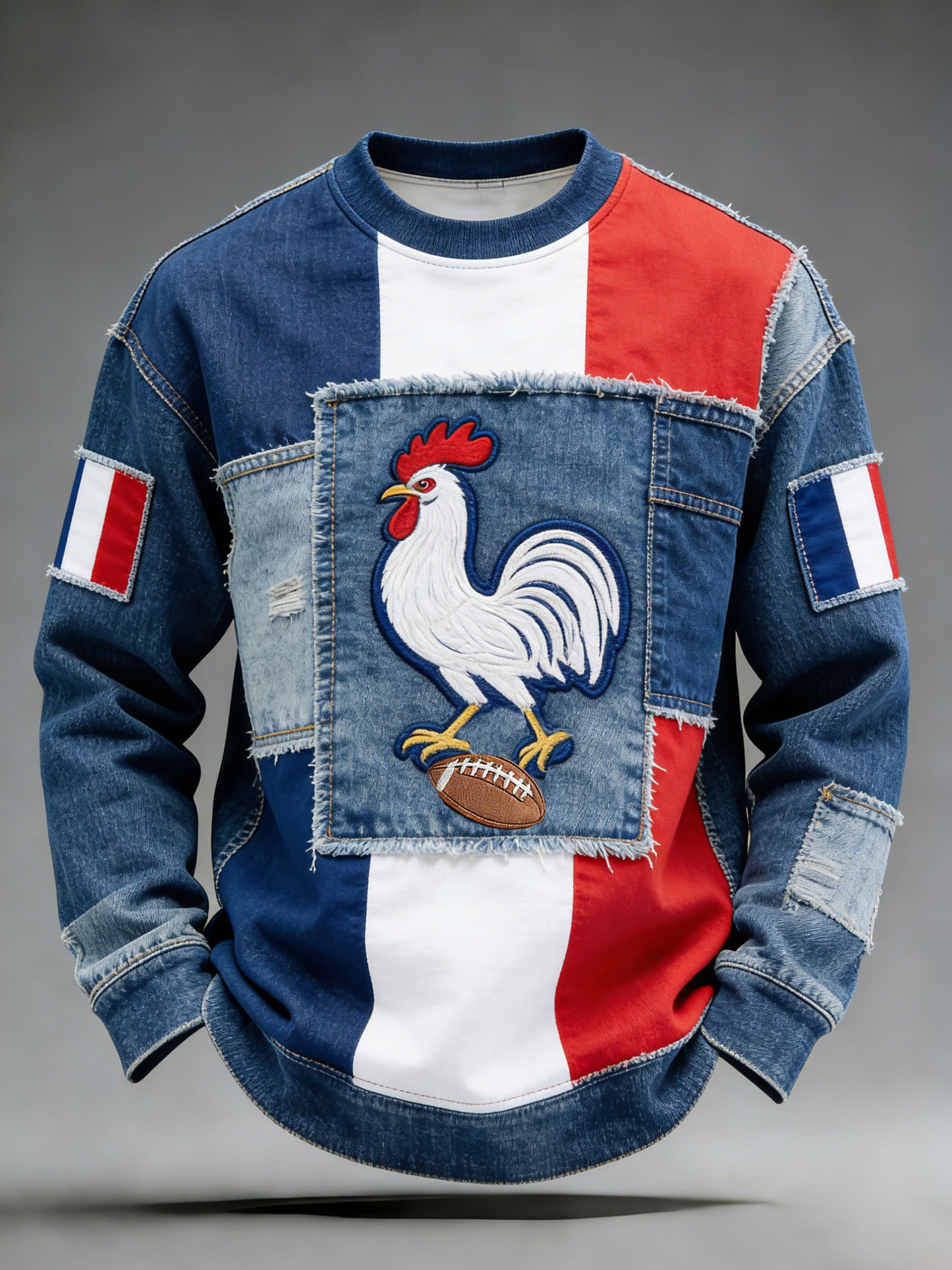 Sweat-shirt confortable et décontracté de style rugby français rétro