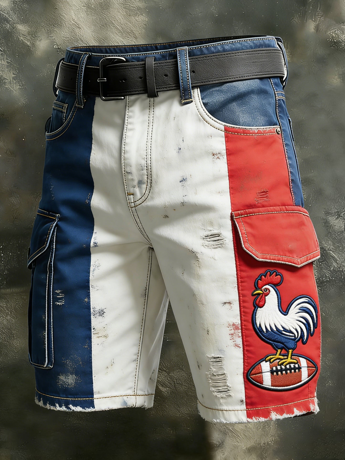 Pantalon cargo décontracté et confortable rétro de style rugby français