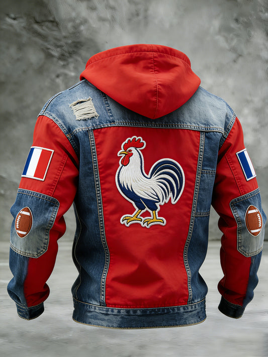 Sweat-shirt décontracté rétro de style français en maille gaufre, confortable et à capuche