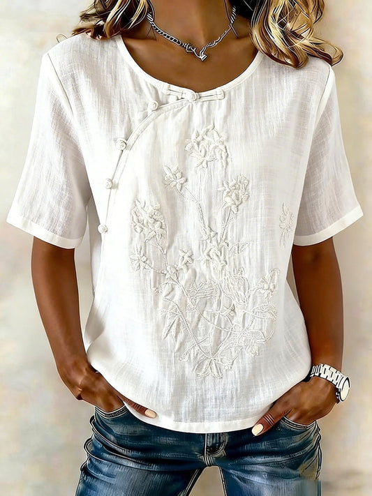 T-shirt à imprimé floral pour femmes