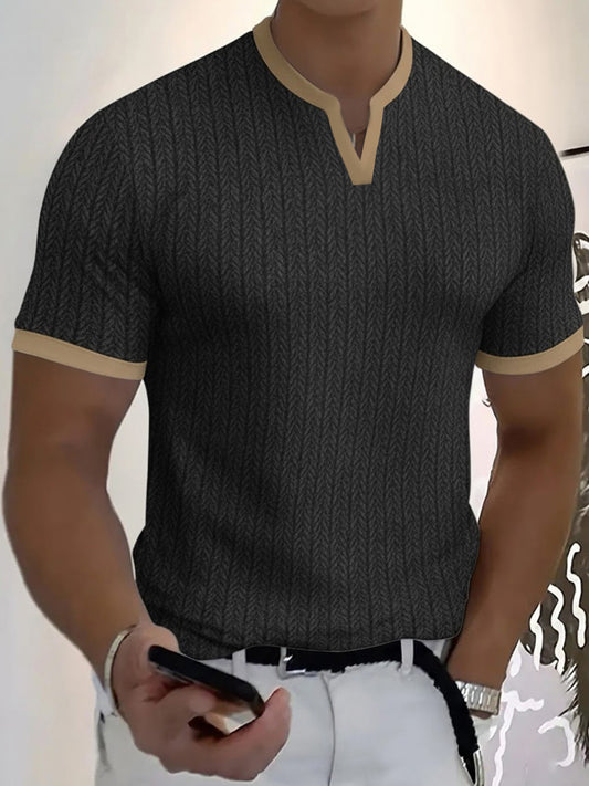 T-shirt à col en V pour homme, style professionnel