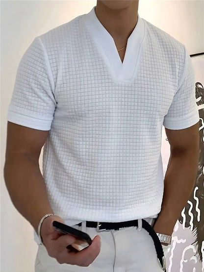 T-shirt à col en V pour homme, style professionnel