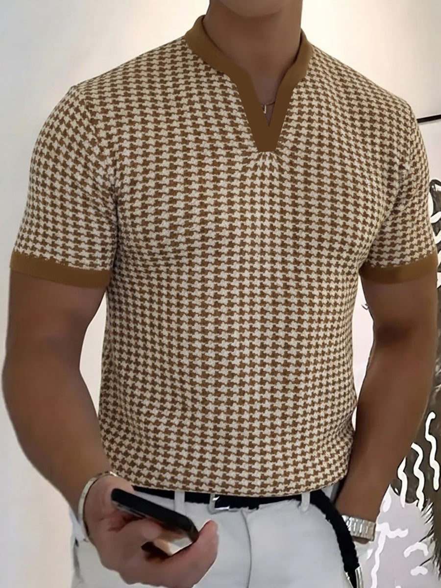 T-shirt à col en V pour homme, style professionnel