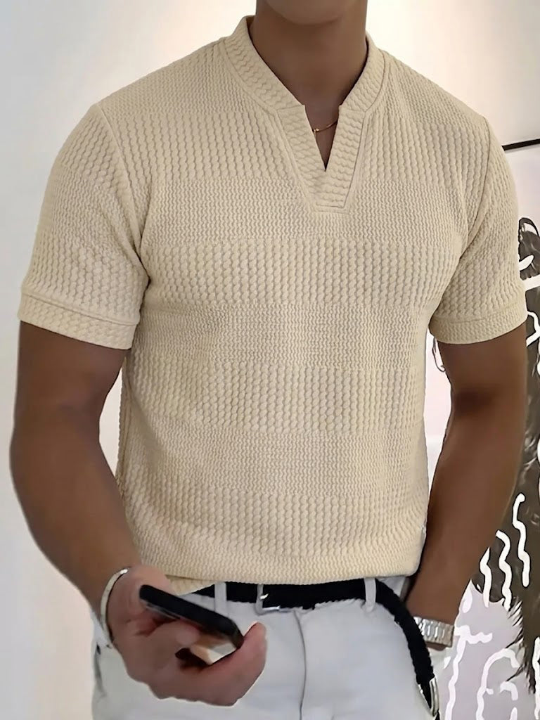 T-shirt à col en V pour homme, style professionnel
