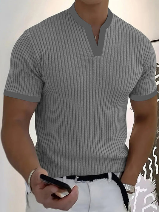 T-shirt à col en V pour homme, style professionnel