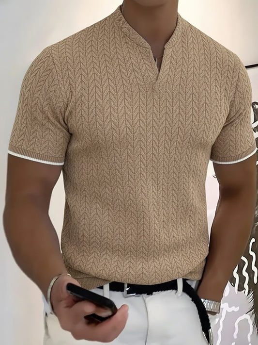 T-shirt à col en V pour homme, style professionnel