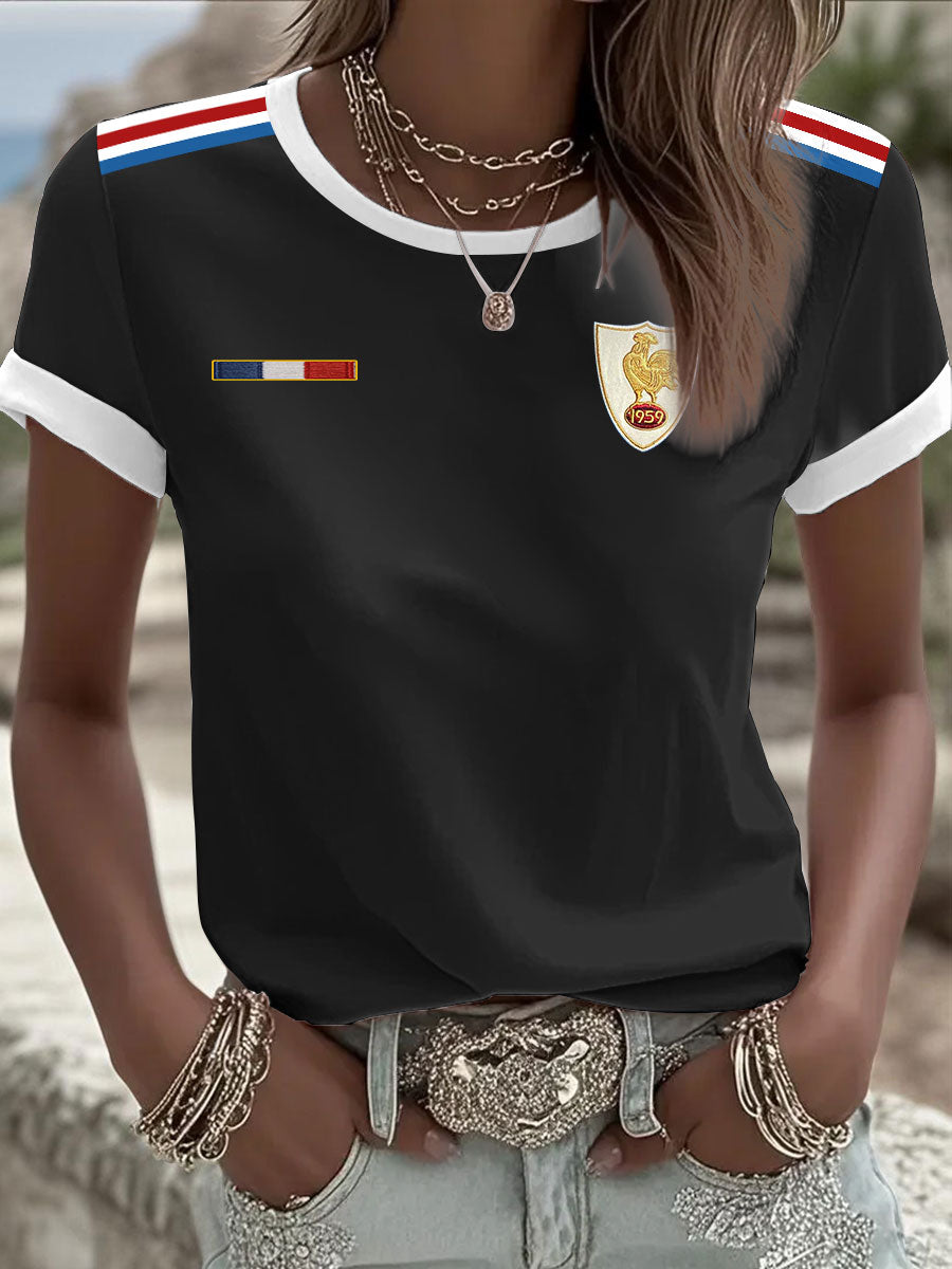 T-shirt manches courtes France Rugby Femme