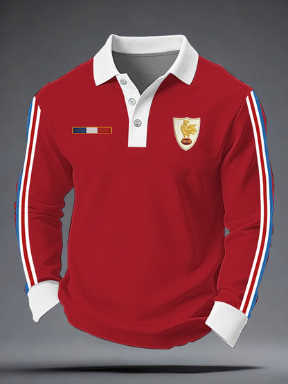 Chemise à manches longues de rugby pour hommes, France
