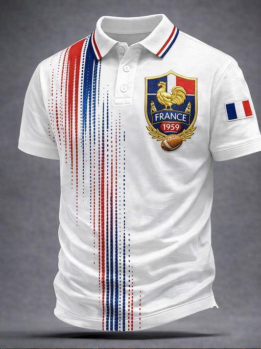 Maillot décontracté style rugby français rétro