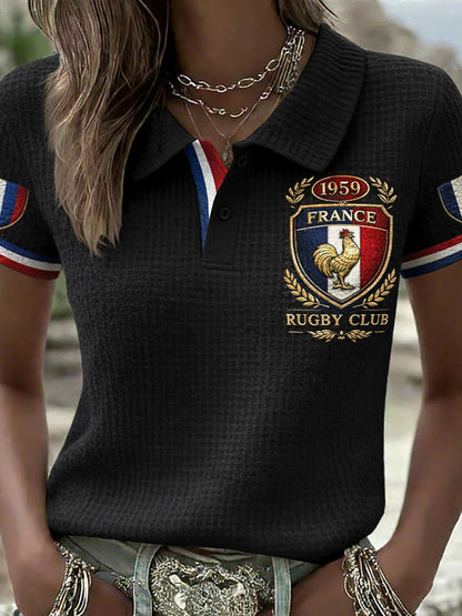 Polo décontracté style rétro rugby français