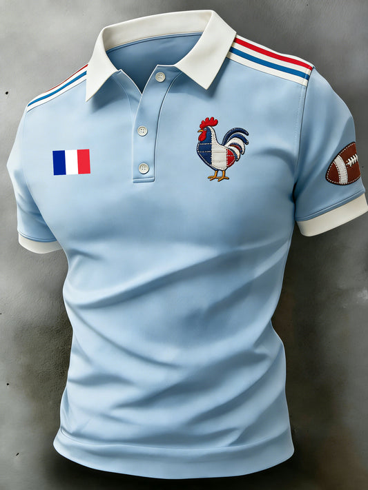 Polo Homme Imprimé Thème Rugby