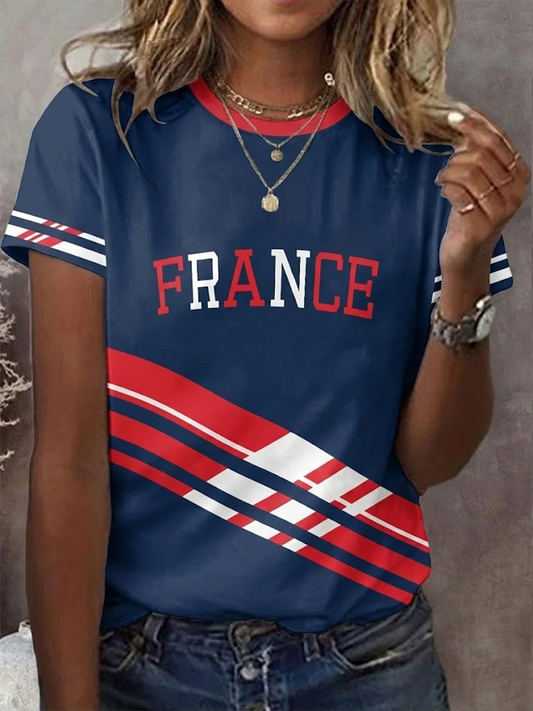 T-shirt à manches courtes France Rugby pour femme
