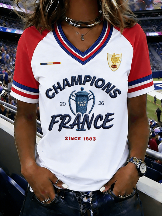 T-shirt Rugby Chanmpins France Femme