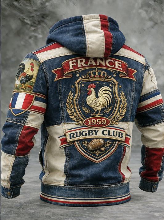 Sweat-shirt décontracté et confortable à capuche, style rétro français