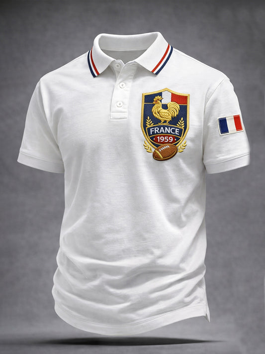 Polo de rugby style rétro à la française