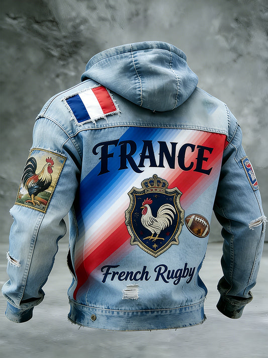 Sweat-shirt décontracté et confortable à capuche, style rétro français