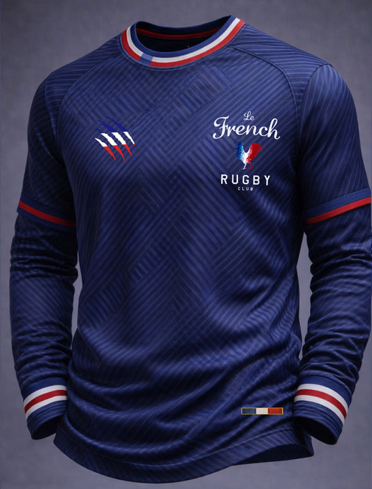 Maillot décontracté rétro à imprimé rugby français