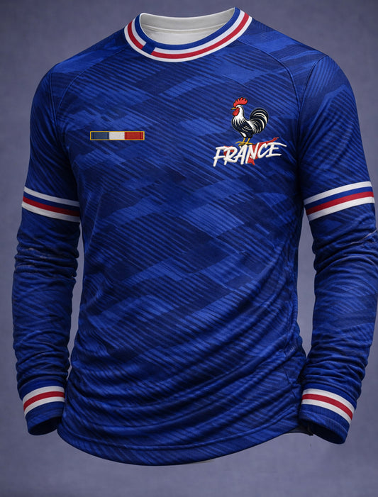 Maillot décontracté rétro à imprimé rugby français