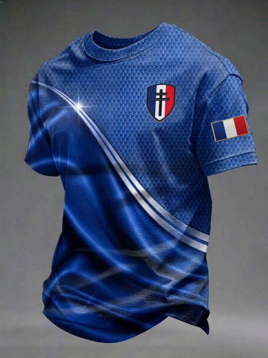 T-shirt imprimé pour hommes, Jour de la Victoire européenne en France