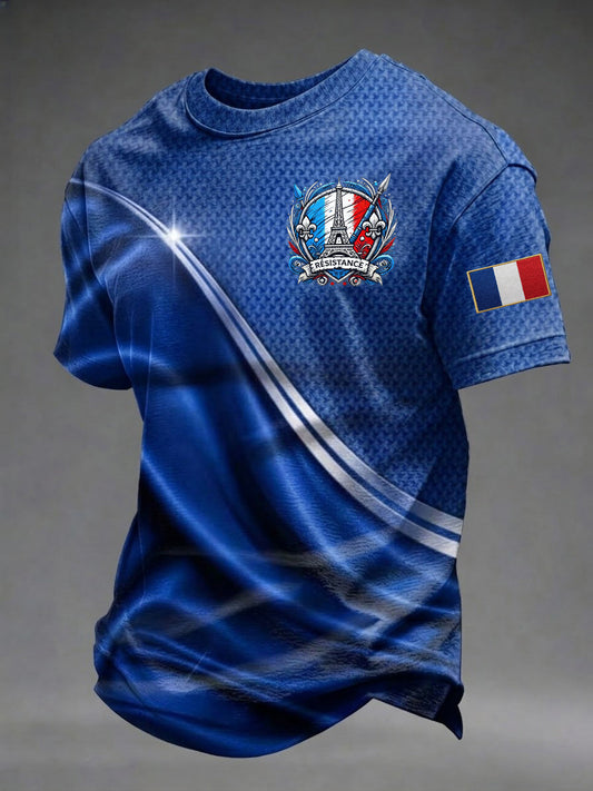 T-shirt imprimé pour hommes, Jour de la Victoire européenne en France