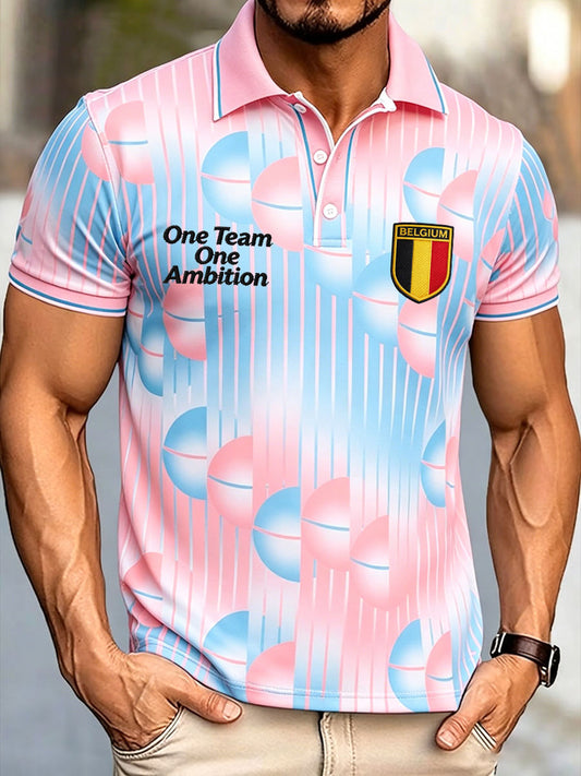 Hommes Belguim Football Lover Les Diables Rouges Imprimé Casual Tops