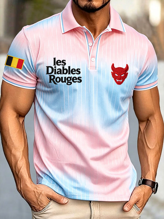 Hauts décontractés imprimés pour hommes, amateurs de football belge, Les Diables Rouges