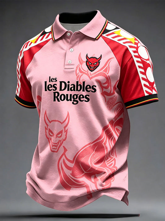 Hauts décontractés imprimés pour hommes, amateurs de football belge, Les Diables Rouges