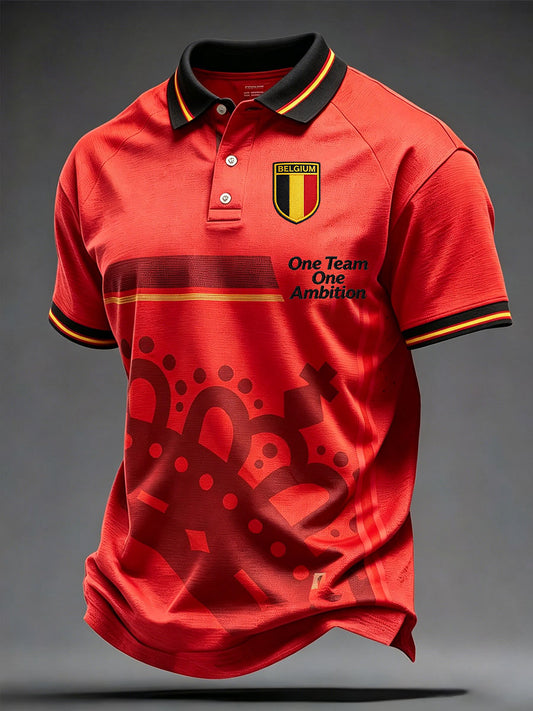 Hauts décontractés imprimés pour hommes, amateurs de football belge, Les Diables Rouges