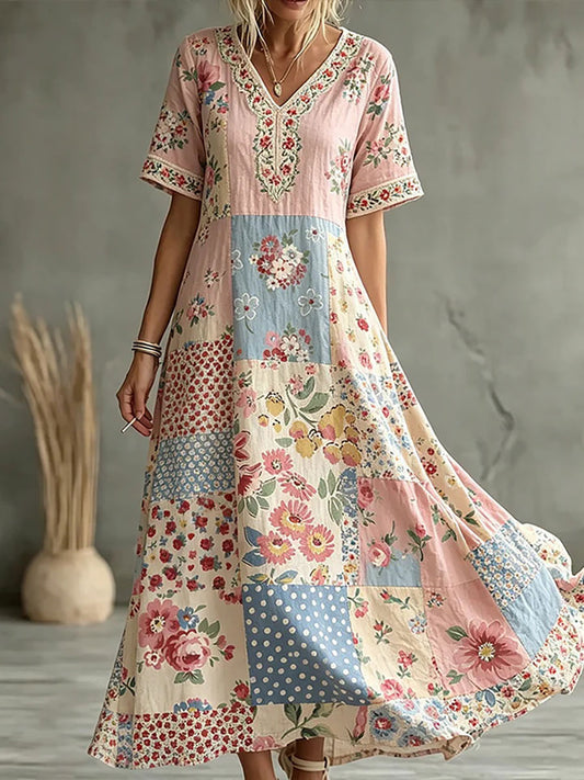 Robe décontractée à imprimé floral pour femmes