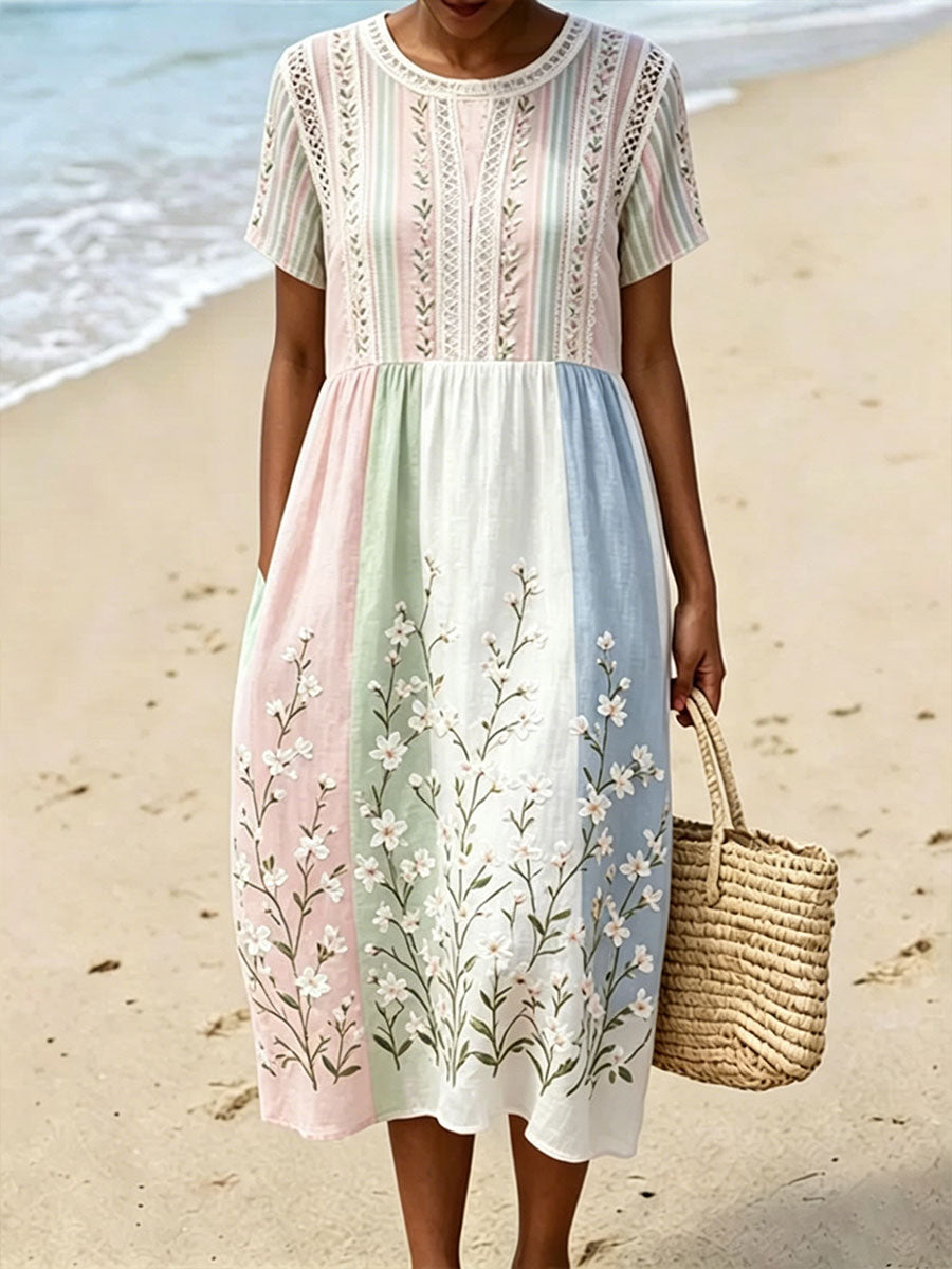 Robe décontractée à imprimé floral pour femmes