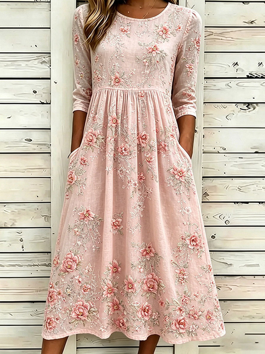 Robe décontractée à imprimé floral pour femmes