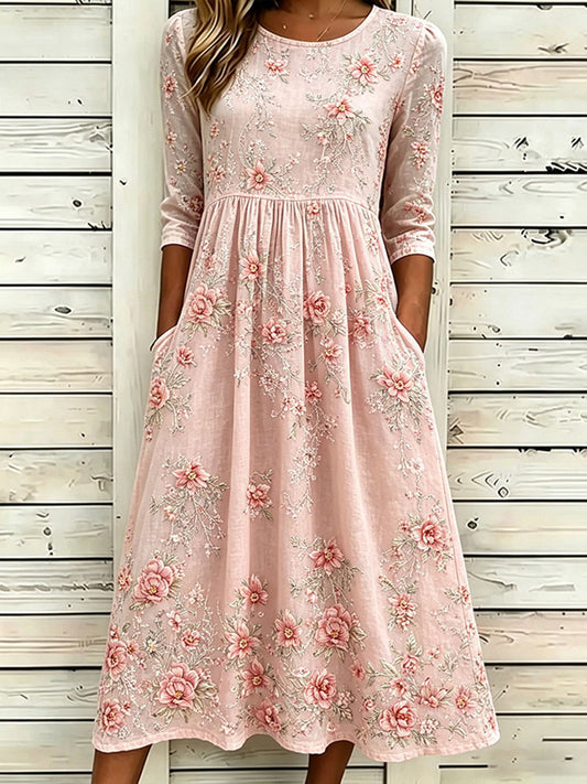 Robe décontractée à imprimé floral pour femmes