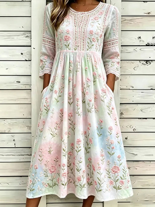 Robe décontractée à imprimé floral pour femmes