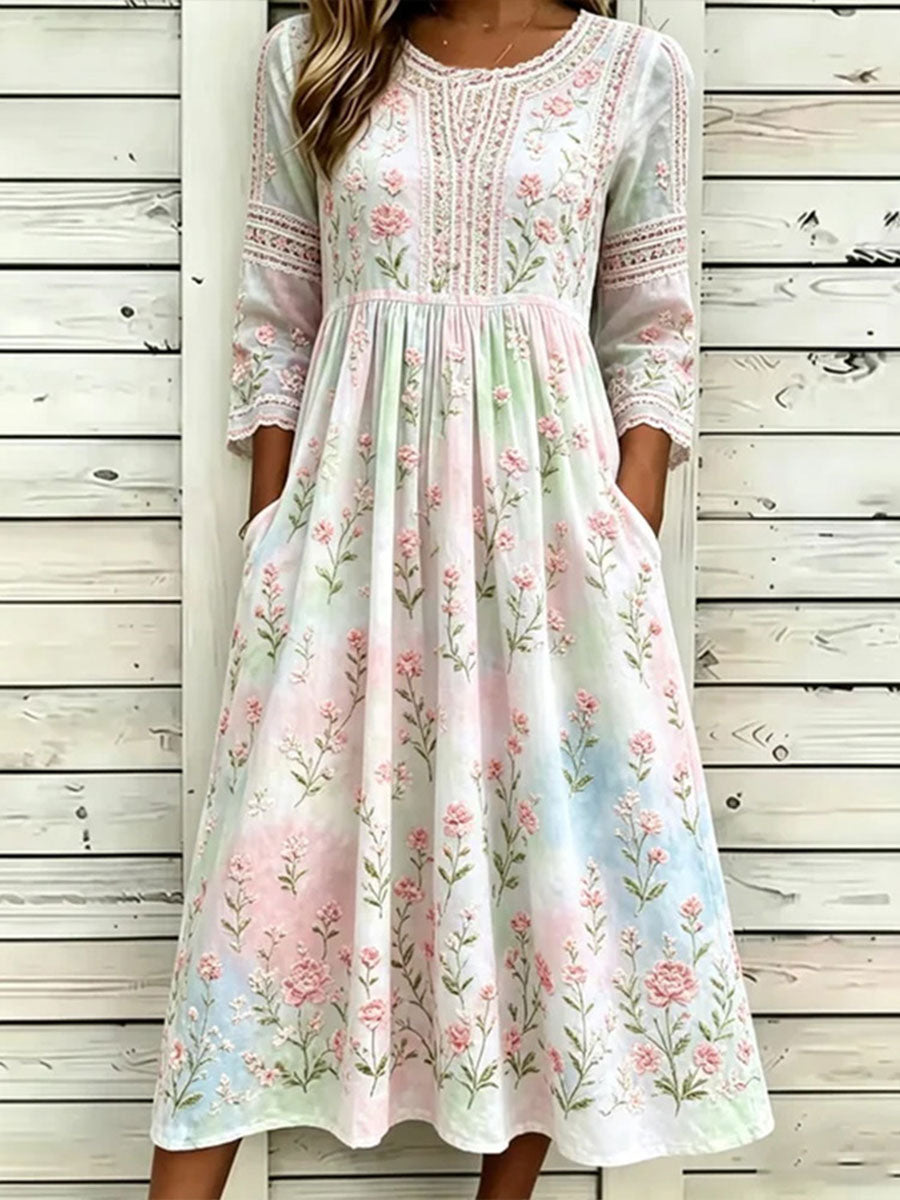 Robe décontractée à imprimé floral pour femmes