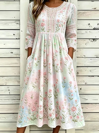Robe décontractée à imprimé floral pour femmes