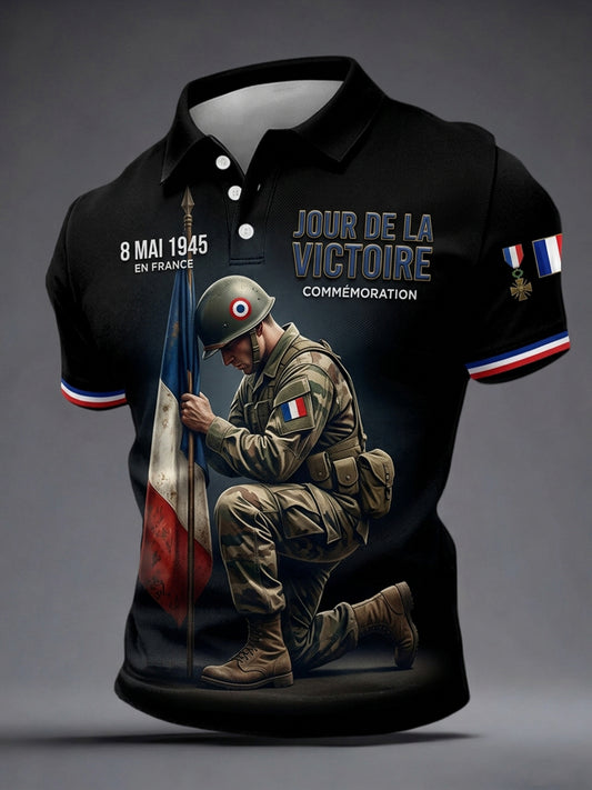 T-shirt pour hommes avec imprimé de la Journée VE française