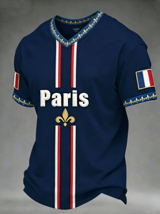 T-shirt à col en V pour hommes