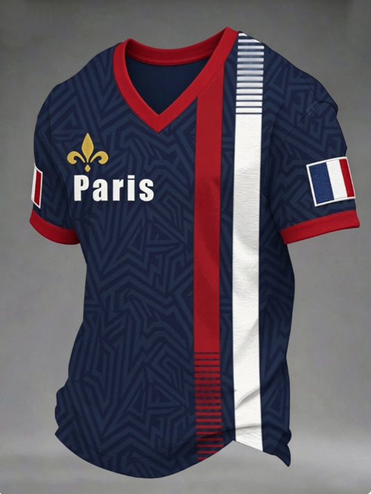 T-shirt à col en V pour hommes