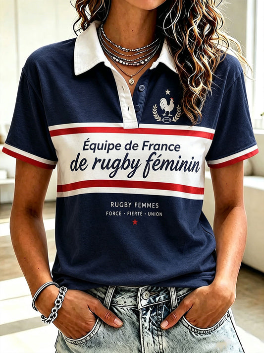 T-shirt de rugby pour femmes, France