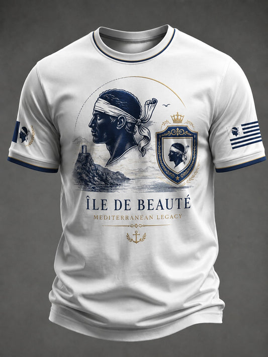 T-shirt pour homme imprimé du drapeau de la Corse
