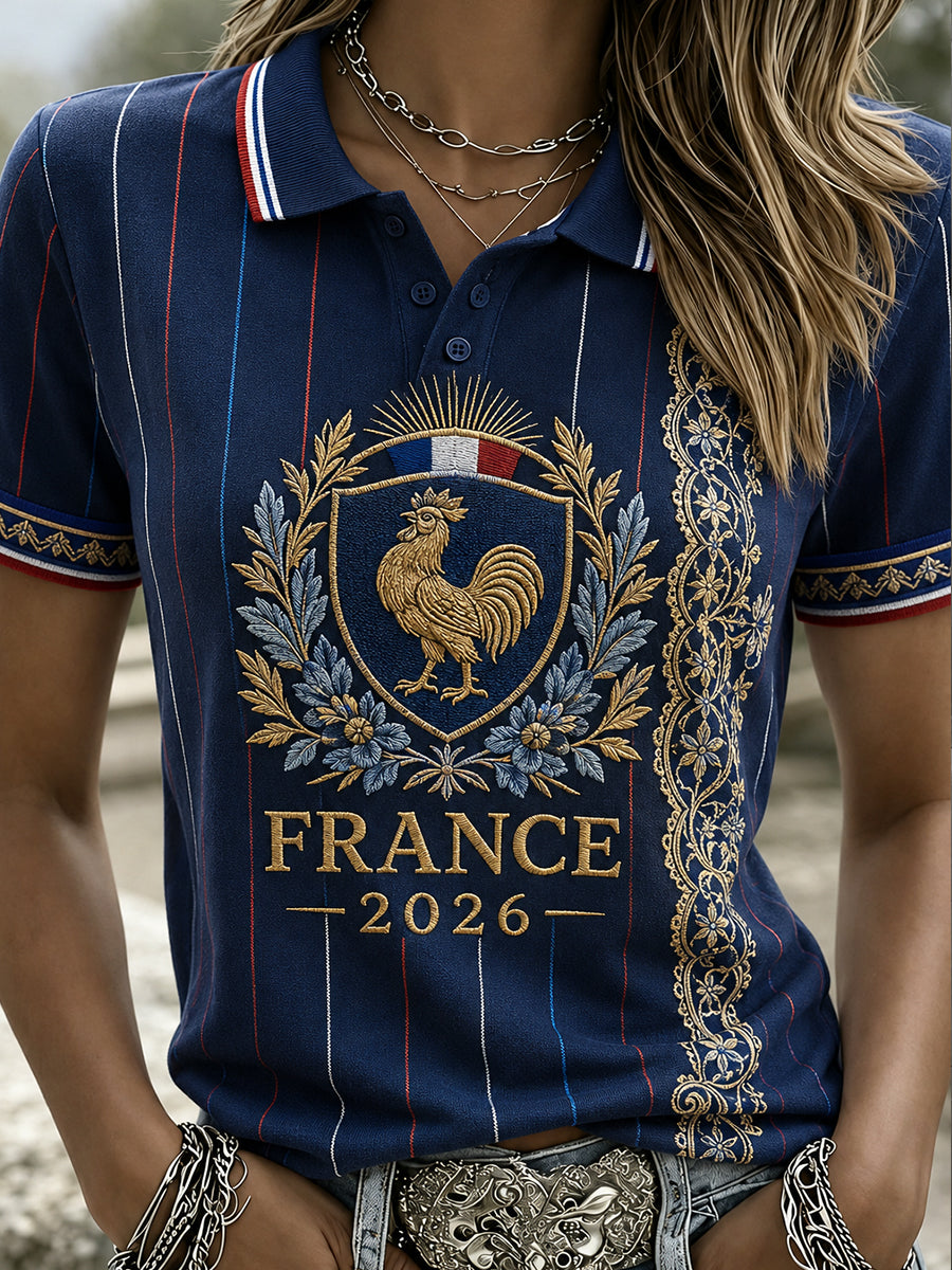 Polo de football français pour femme