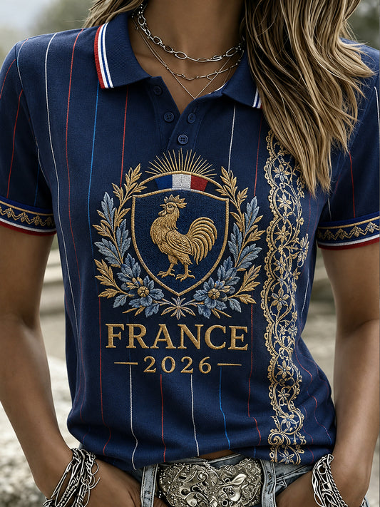 Polo de football français pour femme