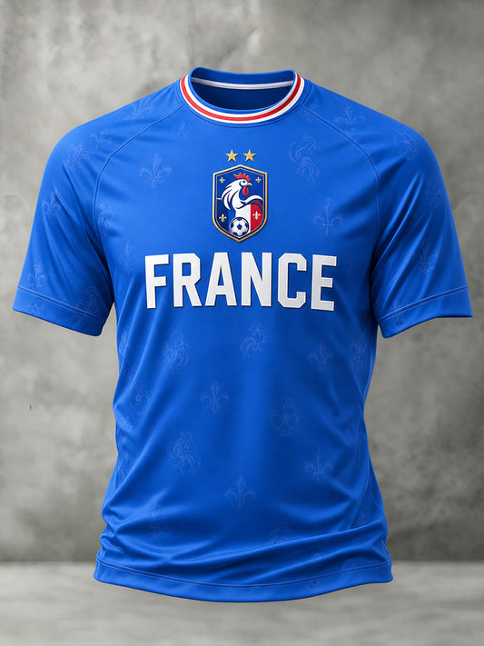 T-shirt à manches courtes de football français pour homme