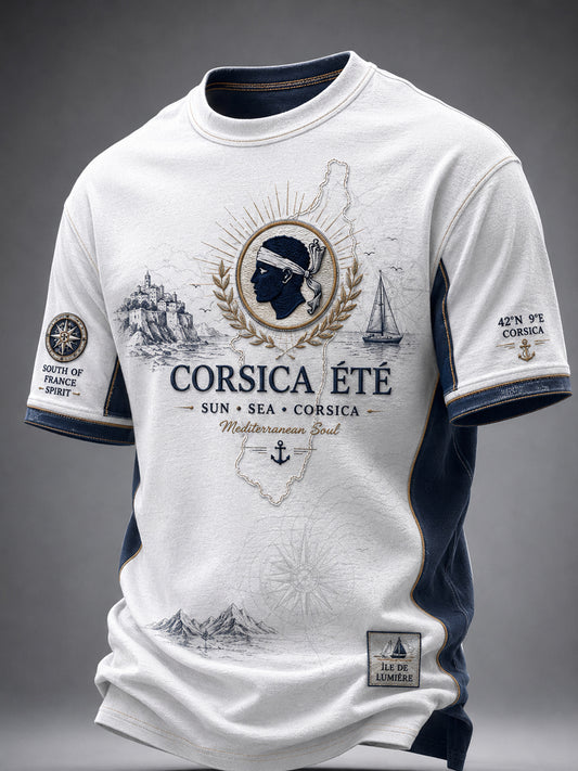 T-shirt pour homme imprimé du drapeau de la Corse