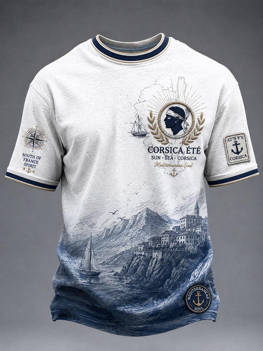 T-shirt pour homme imprimé du drapeau de la Corse