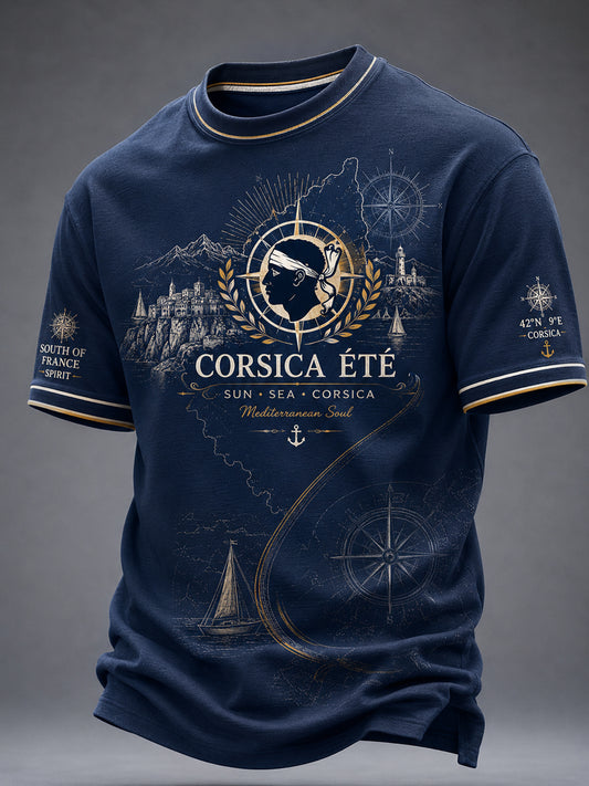 T-shirt pour homme imprimé du drapeau de la Corse